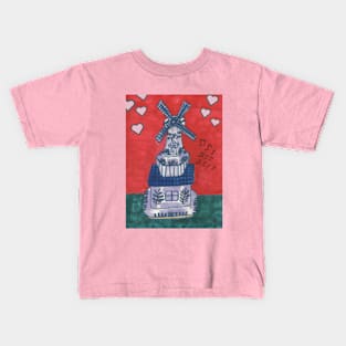 Romantic Music Windmill Kids T-Shirt